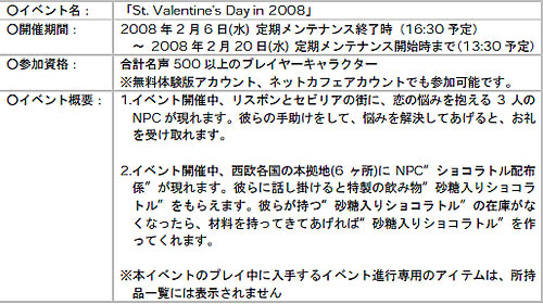 画像集#001のサムネイル/「大航海時代 Online」,「St. Valentine's Day in 2008」を開催