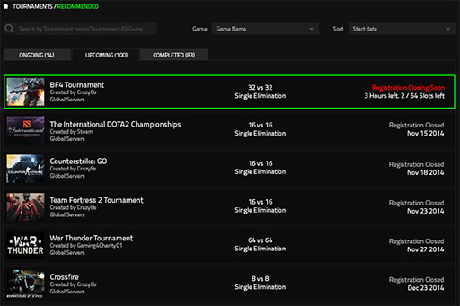 画像ギャラリー No.003のサムネイル画像 / ゲーム大会運営が楽になる? Razerがゲーム大会運営者向けサービス「Razer Arena」を発表。現時点でBF4とCSGO,Dota 2が対応済み