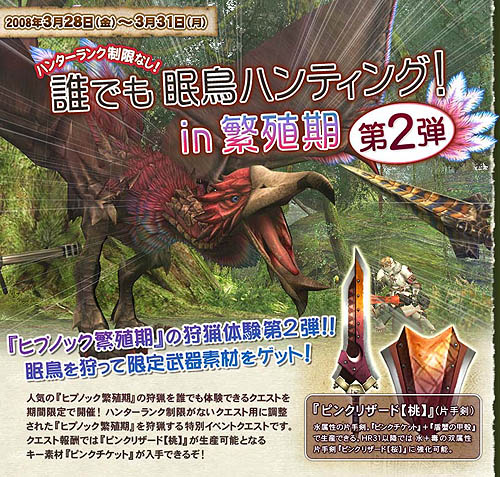 画像集#004のサムネイル/「MHF」28日から「誰でも眠鳥ハンティング!in 繁殖期 第2弾」開催