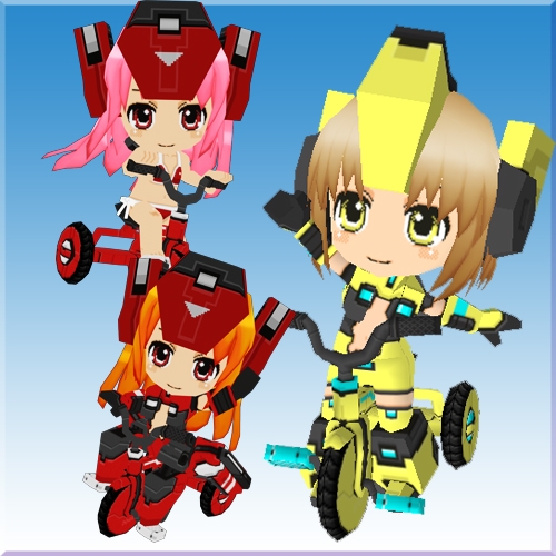 画像ギャラリー No.004のサムネイル画像 / 「コズミックブレイク」,三輪車に乗ったちびキャラが登場する「サイクルガラポン:ミニ」を実装