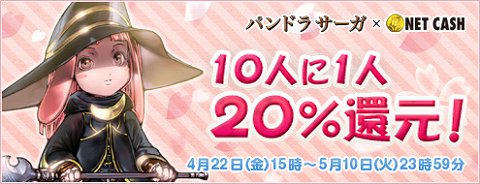 画像ギャラリー No.001のサムネイル画像 / 「パンドラサーガ」「ドルアーガの塔」でNET CASH還元キャンペーン実施