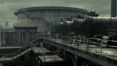 画像集#016のサムネイル/「バイオハザード5」,死の商人アーヴィングと謎の人物,そして“油田地帯”のスクリーンショットを公開