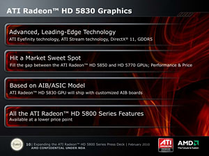 #006Υͥ/AMDHD 5800꡼β̥ǥATI Radeon HD 5830פȯɽ1120SP