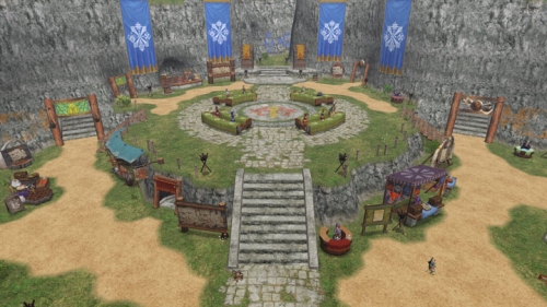 画像ギャラリー No.019のサムネイル画像 / X360版「モンスターハンター フロンティア オンライン」,狩りの拠点となるメゼポルタ広場を紹介