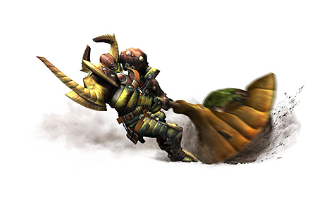 画像ギャラリー No.017のサムネイル画像 / 残りは当然ガンス! 弓! 笛! カプコン,PSP用ソフト「モンスターハンターポータブル 3rd」の武器種全12タイプを公開