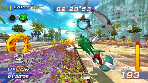 画像ギャラリー No.003のサムネイル画像 / ホバーボードで白熱レースバトル。セガのKinect対応ソフト第1弾「ソニック フリーライダーズ」,11月20日に発売決定