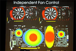 画像ギャラリー No.013のサムネイル画像 / MSI,新型GPUクーラー「Twin Frozr V」搭載カードを台湾本社でアピール。低負荷での回転停止に左右ファン独立制御を組み合わせる