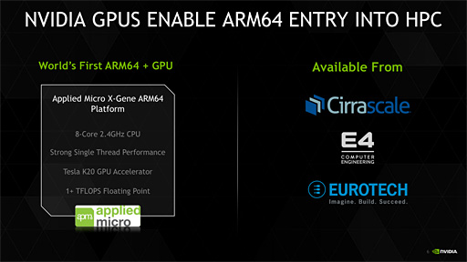 画像集#003のサムネイル/64bit版ARMプロセッサと「Tesla K20」を組み合わせたHPC向けシステムの出荷が始まる