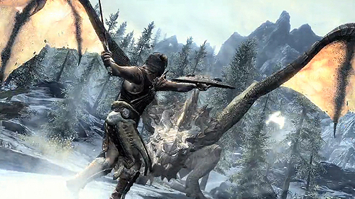 画像ギャラリー No.002のサムネイル画像 / ついに「The Elder Scroll V: Skyrim」のゲームプレイ映像が公開。ドラゴンを剣1本で仕留める「Dragonborn」の再来だ!