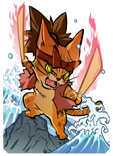 画像ギャラリー No.005のサムネイル画像 / 「のぶニャがの野望」,「巌流島の決闘」がモチーフのねこ武将カードを追加