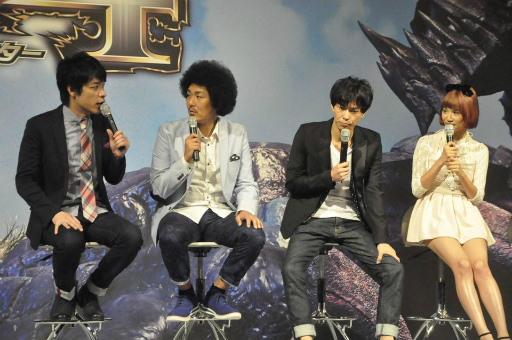 画像ギャラリー No.058のサムネイル画像 / 開発陣による新情報が多数発表された「モンスターハンター4」完成発表会をレポート。井上 聡さん,川島 明さん,藤田憲右さん,水沢アリーさんをゲストに招いたトークも大盛り上がり