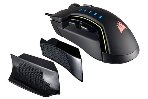 画像ギャラリー No.006のサムネイル画像 / Corsair,側面パーツの交換で握り心地を変えられる光学式マウス「Glaive RGB」を発表