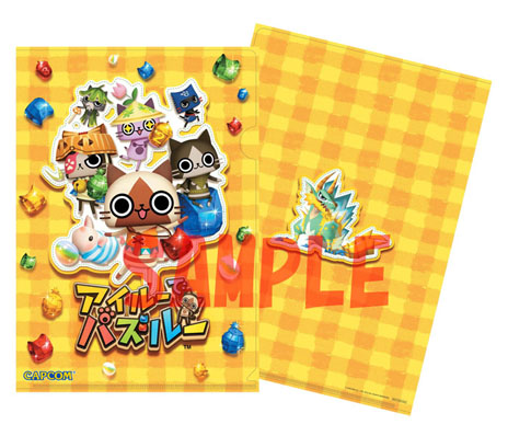 画像ギャラリー No.002のサムネイル画像 / 「アイルーでパズルー」店舗ごとに用意される先着特典の内容を公開。いずれもアイルーの可愛らしさを活かしたデザインに