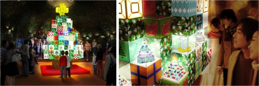 画像ギャラリー No.001のサムネイル画像 / 「Minecraft」で作ったクリスマスツリーが渋谷で12月8日から期間限定で展示