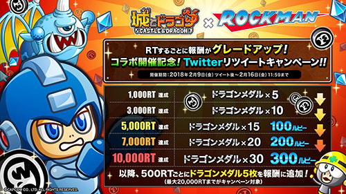 画像ギャラリー No.009のサムネイル画像 / 「城とドラゴン」,2月16日より「ロックマン」とのコラボイベントを開催
