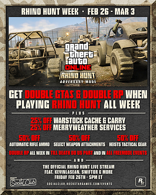 画像ギャラリー No.002のサムネイル画像 / 「GTA Online」に,バギーで戦車を狩る新たな対戦モード「Rhino Hunt」が実装