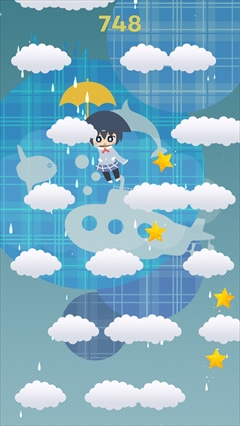 画像集#004のサムネイル/傘をさした女の子が美しい雨と音の世界をプカプカと。iOS向けアクションゲーム「Rainy Planet」を紹介する「(ほぼ)日刊スマホゲーム通信」第649回