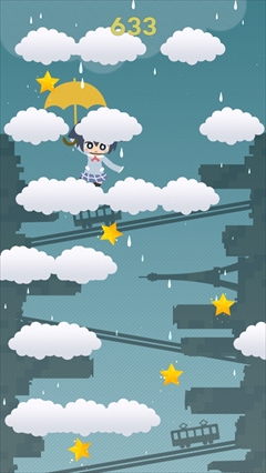 画像集#005のサムネイル/傘をさした女の子が美しい雨と音の世界をプカプカと。iOS向けアクションゲーム「Rainy Planet」を紹介する「(ほぼ)日刊スマホゲーム通信」第649回