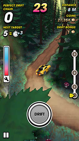 画像ギャラリー No.006のサムネイル画像 / 華麗なドリフトでどこまで進めるか挑戦。iOS向けカーアクション「Mega Drift」を紹介する「(ほぼ)日刊スマホゲーム通信」第830回