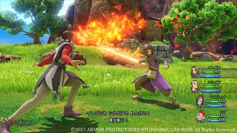 画像ギャラリー No.013のサムネイル画像 / 「ドラゴンクエストXI 過ぎ去りし時を求めて」,“ゾーン”に入った仲間達が“れんけい”して最大4人で繰り出す強力な連携技を紹介