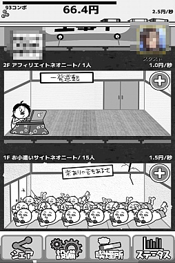 画像ギャラリー No.005のサムネイル画像 / ネオニートを雇って1京円を目指せ! スマホ向け経営シミュレーションゲーム「倒産!?ネオニート株式会社」を紹介する「(ほぼ)日刊スマホゲーム通信」第928回