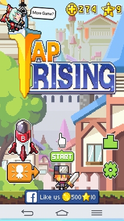 画像ギャラリー No.001のサムネイル画像 / 落下したブロックを足場にして登って行くスマホ向けアクションゲーム「Tap Rising」を紹介する「(ほぼ)日刊スマホゲーム通信」第1069回