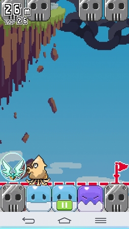 画像ギャラリー No.005のサムネイル画像 / 落下したブロックを足場にして登って行くスマホ向けアクションゲーム「Tap Rising」を紹介する「(ほぼ)日刊スマホゲーム通信」第1069回