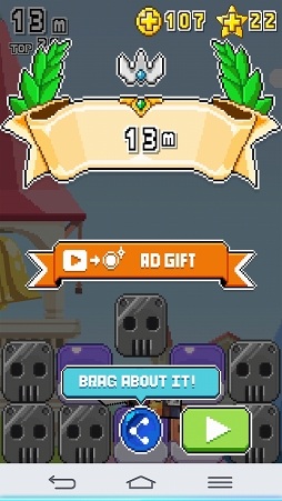 画像ギャラリー No.007のサムネイル画像 / 落下したブロックを足場にして登って行くスマホ向けアクションゲーム「Tap Rising」を紹介する「(ほぼ)日刊スマホゲーム通信」第1069回