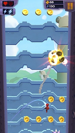 画像ギャラリー No.002のサムネイル画像 / 塔を内部から破壊せよ! iOS向けアクションゲーム「Dash Masters」を紹介する「(ほぼ)日刊スマホゲーム通信」第1106回