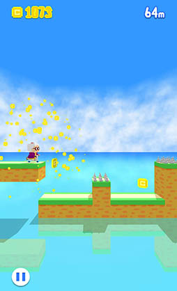 画像ギャラリー No.005のサムネイル画像 / 2種類のジャンプを使い分けてコースを走破。カジュアルゲーム「スーパーおばあちゃんズ」を紹介する「(ほぼ)日刊スマホゲーム通信」第1139回