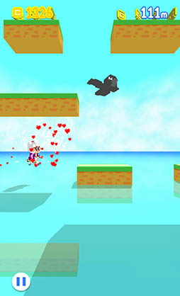 画像ギャラリー No.006のサムネイル画像 / 2種類のジャンプを使い分けてコースを走破。カジュアルゲーム「スーパーおばあちゃんズ」を紹介する「(ほぼ)日刊スマホゲーム通信」第1139回