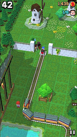 画像ギャラリー No.003のサムネイル画像 / 走るトロッコ,急げスワイプ! スマホ向けアクションゲーム「Tracky Train」を紹介する「(ほぼ)日刊スマホゲーム通信」第1185回