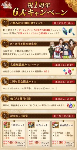 画像ギャラリー No.003のサムネイル画像 / 「文豪とアルケミスト」の1周年を記念したキャンペーンが11月1日から開始