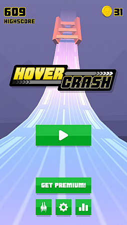 画像ギャラリー No.001のサムネイル画像 / サイバー空間でハイスピードレーシング! iOS向けアプリ「Hovercrash」を紹介する「(ほぼ)日刊スマホゲーム通信」第1310回