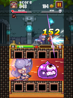 画像ギャラリー No.010のサムネイル画像 / 反射神経でスライムを叩け。スマホ向けRPG「メイドとスライム!勇者を救え!」を紹介する「(ほぼ)日刊スマホゲーム通信」第1427回