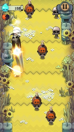 画像ギャラリー No.006のサムネイル画像 / 襲いかかってくる骸骨たちを蹴散らそう。スマホ向けアクションゲーム「忍ダッシュ」を紹介する「(ほぼ)日刊スマホゲーム通信」第1663回