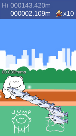画像ギャラリー No.004のサムネイル画像 / 鮭パワーでスピードアップ! Android向けタップアクション「くまランナー」を紹介する「(ほぼ)日刊スマホゲーム通信」第1689回