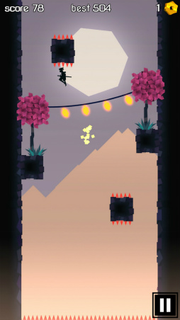 画像ギャラリー No.003のサムネイル画像 / 危険に満ちた塔を跳べ! スマホ向け忍者アクション「Ninja Tobu」を紹介する「(ほぼ)日刊スマホゲーム通信」第1726回