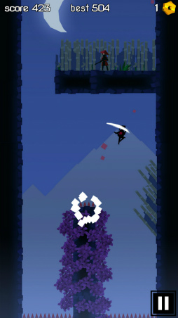 画像ギャラリー No.004のサムネイル画像 / 危険に満ちた塔を跳べ! スマホ向け忍者アクション「Ninja Tobu」を紹介する「(ほぼ)日刊スマホゲーム通信」第1726回