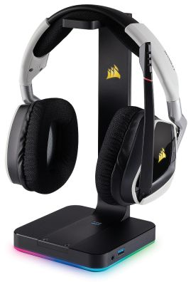 画像ギャラリー No.001のサムネイル画像 / バーチャル7.1chサラウンド出力対応USBサウンドデバイス機能を統合したCorsair製ヘッドセットスタンドが税別8600円で発売