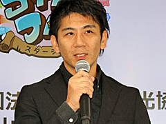 画像ギャラリー No.002のサムネイル画像 / スマホ向けリアルタイム3D対戦ゲーム「ハチャメチャ STARJAM」のイベントレポート。お笑いタレントの田村 淳さんと西尾季隆さんがタイムラグのない対戦プレイを体験