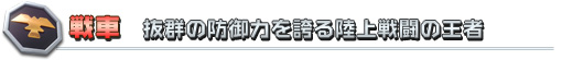 戦車 抜群の防御力を誇る陸上戦闘の王者