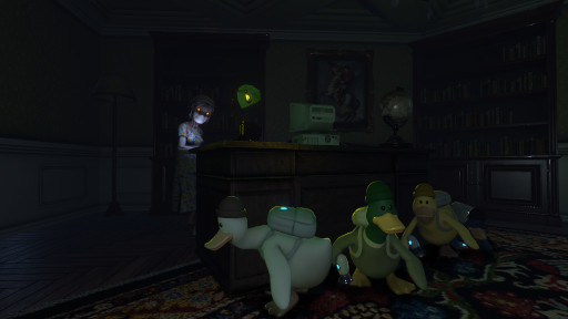 画像ギャラリー No.003のサムネイル画像 / 協力型コメディホラー「QUIET」，Steamストアページを公開。地球に不時着したアヒル型の宇宙人が，宇宙船の修理に必要なパーツを盗み出す