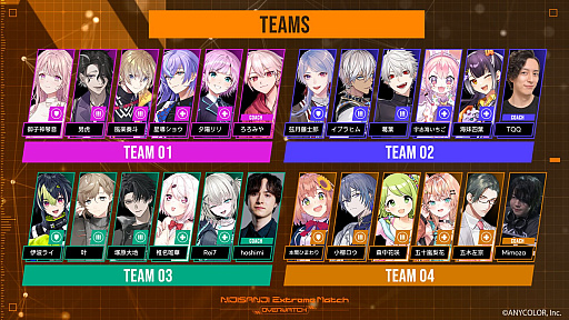 画像ギャラリー No.001のサムネイル画像 / にじさんじライバーがガチで挑むゲーム大会「NIJISANJI Extreme Match / Overwatch」,10月25日に開催