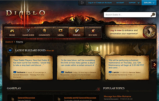 画像ギャラリー No.001のサムネイル画像 / BlizzardのCEO,マイク・モーへイム氏が,「Diablo III」プレイヤーへのメッセージを公式フォーラムに掲載。メッセージの内容を全文翻訳