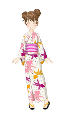 画像ギャラリー No.002のサムネイル画像 / 「ハンゲーム」TBS「女神サーチ」とコラボ。出演者が浴衣をデザイン