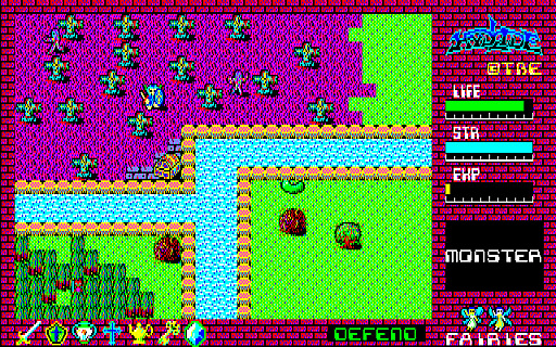 画像ギャラリー No.004のサムネイル画像 / 「ハイドライド(PC-9801)」,プロジェクトEGGで配信開始。斜め移動が可能で,よりアクティブなプレイを楽しめる