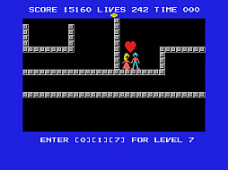 画像ギャラリー No.004のサムネイル画像 / 「テセウス(MSX版)」,プロジェクトEGGで配信開始。行く手を邪魔する敵をジャンプでかわしながら,迷路にとらわれているお姫様を救出する