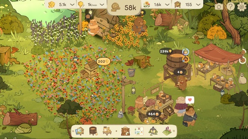 画像ギャラリー No.005のサムネイル画像 / クマ一家のはちみつ農園を手伝う放置系ゲーム「Bottled By Bears」,11月11日にSteamで発売。ハチパックを開けてハチを集めよう