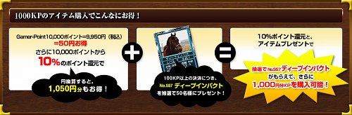 画像ギャラリー No.002のサムネイル画像 / 「競馬伝説」Gamer-Pointでポイント還元とカードのプレゼント実施